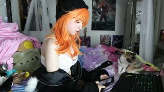 orange hair Masturbation - Lana