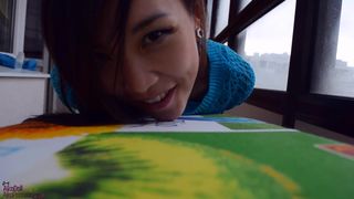 AsianDreamX Balcony anal with biggest toy