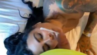 Brittanya2horny cumshot in bed