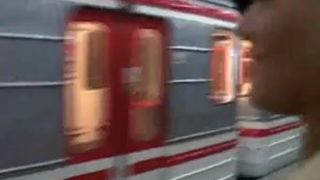 Beautiful Woman On Train