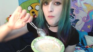 BabyZelda EAT CEREAL With Me Virtually OM NOM NOM in private premium video