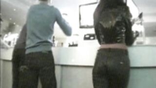 out for drinks in leather pants
